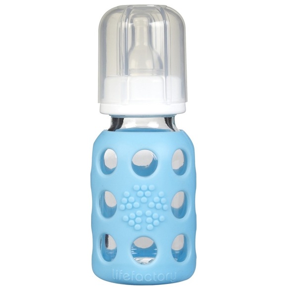 LIFEFACTORY Other - LIFE FACTORY 4 oz Glass Baby Bottle With Protective Sleeve Blue BPA Free 120 ml